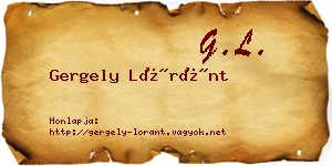 Gergely Lóránt névjegykártya